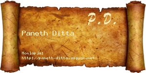 Paneth Ditta névjegykártya
